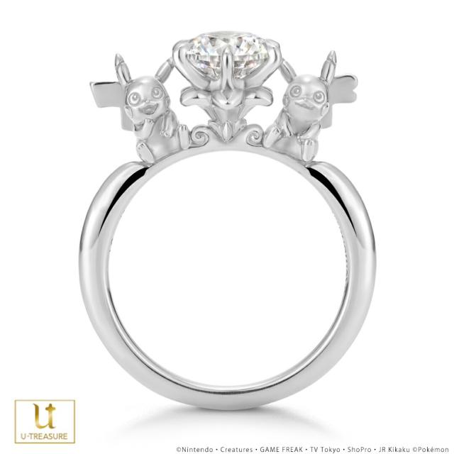 ポケモン リング 指輪 ピカチュウ カラットソリティア リング プラチナ