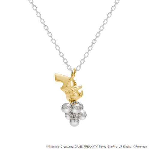 ポケモン グッズ ピカチュウ ネックレス ピカチュウ&モンスターボール ネックレス シルバー K18 イエローゴールド_1