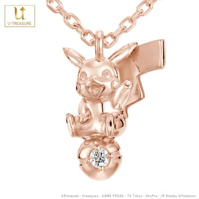 ポケモン グッズ ピカチュウ ネックレス ピカチュウ&モンスターボール シングル ネックレス K18ピンクゴールド レディース_3