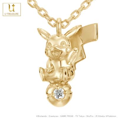 ポケモン グッズ ピカチュウ ネックレス ピカチュウ&モンスターボール シングル ネックレス K18イエローゴールド レディース_3