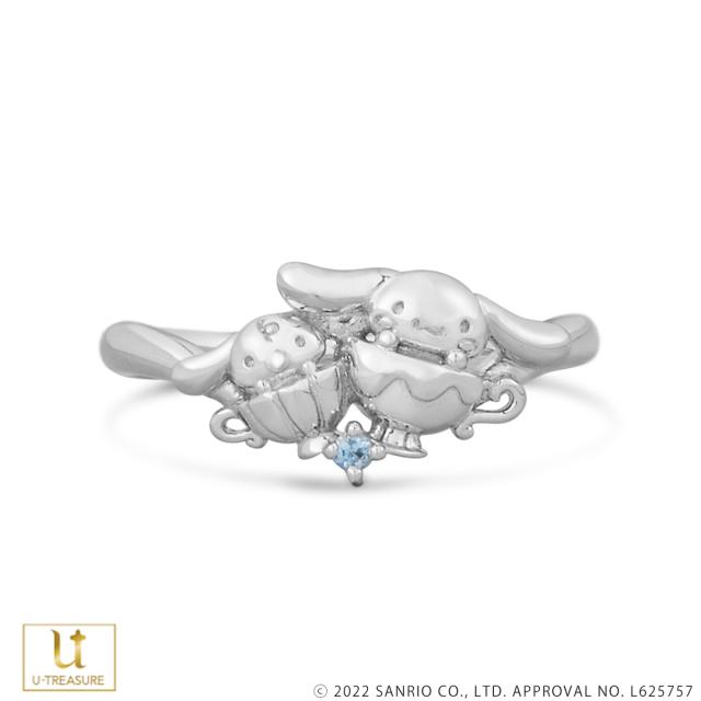 シナモロール グッズ 指輪 リング Cinnamoroll リング シルバー アクアマリン レディース 女性 サンリオ アクセサリー ジュエリー 可愛い おしゃれ 人気 ブランド 10代 20代 30代 40代 プレゼント ギフト 誕生日 記念日 U-TREASURE ユートレジャー_1