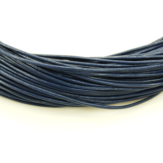本革 丸紐 1.5mm ネイビーブルー 100Mロット まとめ買い 卸売 皮ひも ブルー 紺 ダークブルー 革紐 皮紐 革ひも レザーコードの通販は 9,680円