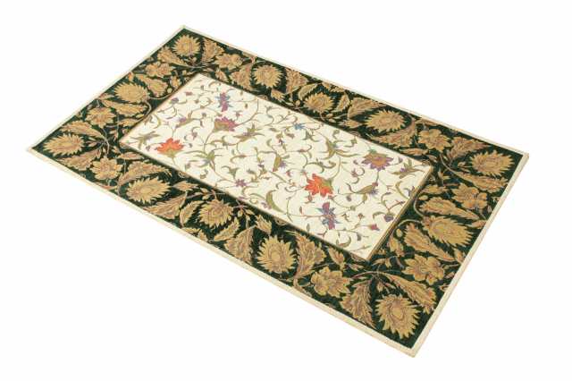 洗えるゴブラン織シェニールマット　シャルトル　60×90cm　グリーンの通販は