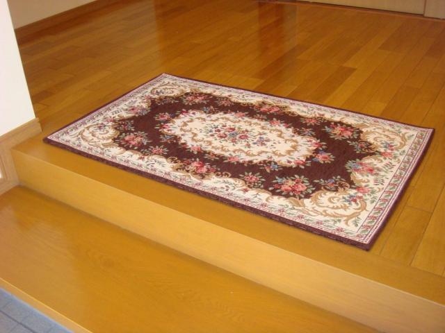 洗えるゴブラン織シェニールマット　ボルドー　70×120cm　ブラウンの通販は 5,893円