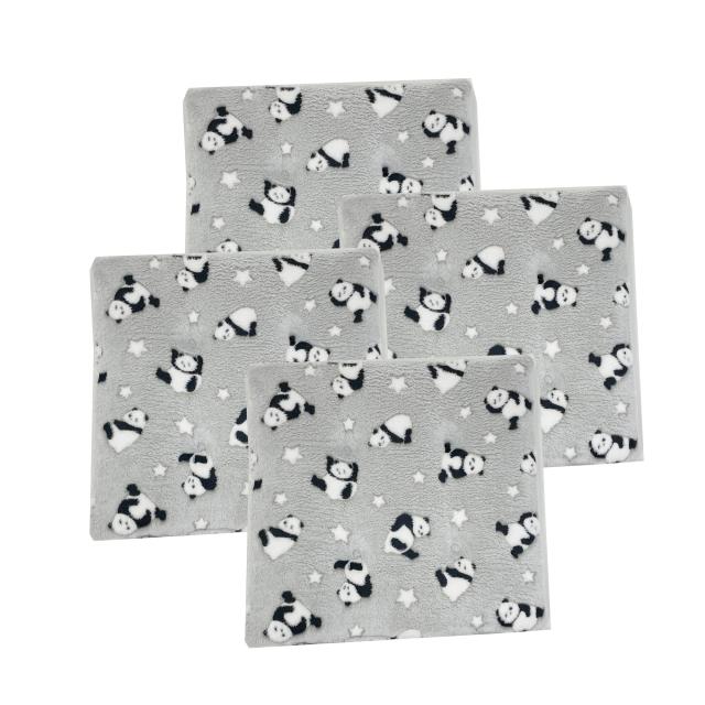 癒しのパンダ　フランネルシートクッション　40x40cm 4枚組の通販は