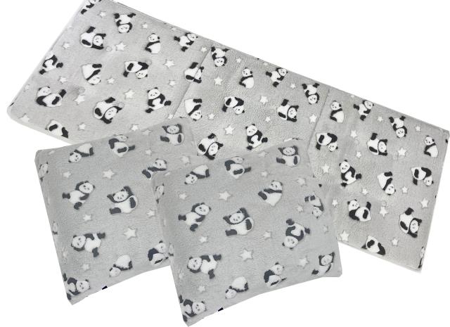 癒しのパンダ　フランネルクッション 3個組　フリーシート1枚&背当て2個の通販は 8,350円