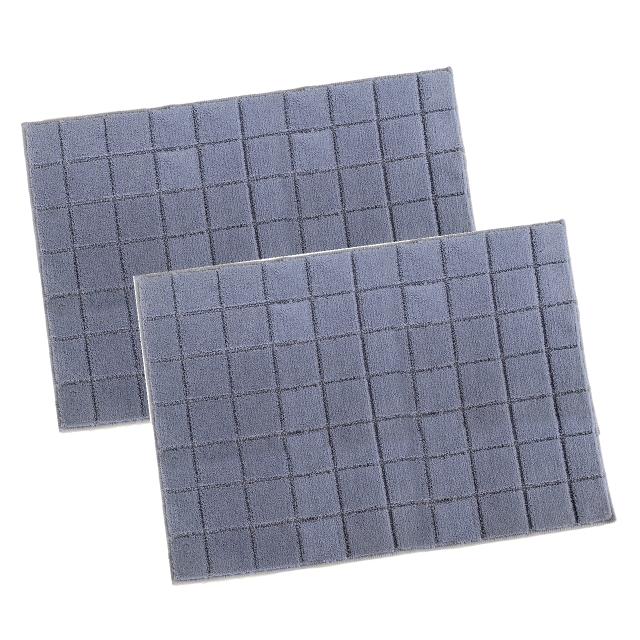 日本製 抗菌防臭＆吸水速乾バスマット　レチカータ　60×90cm ブルーグレイ 2枚組の通販は