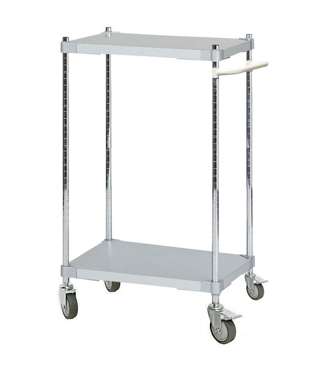 ガルバシェルフワゴン46×60 2段 ポール900　取っ手付きWHの通販は