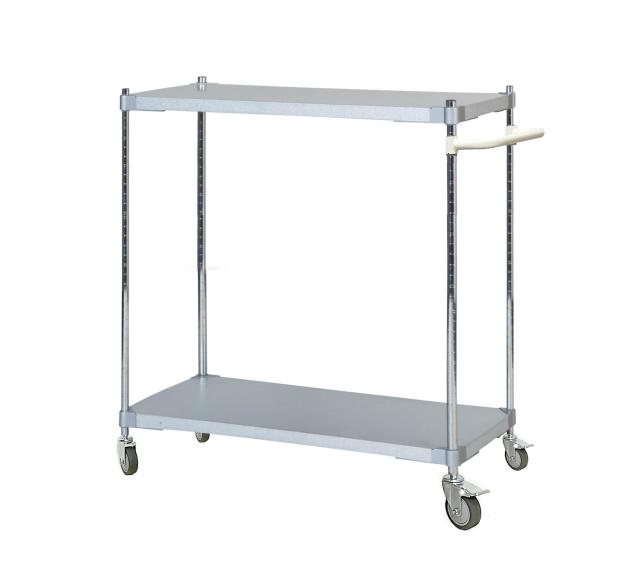 ガルバシェルフワゴン46×90 2段 ポール900　取っ手付きWHの通販は 27,235円