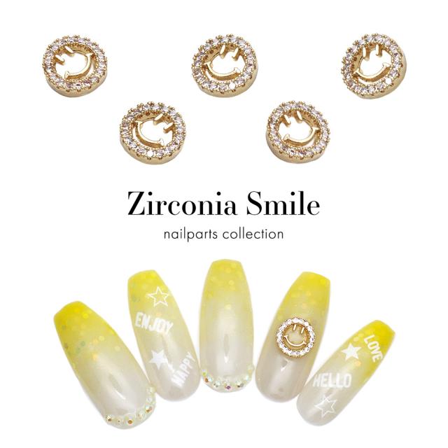 パーツ Smile ネイルパーツ ジルコニア製 ジルコニアスマイルパーツ 2個入