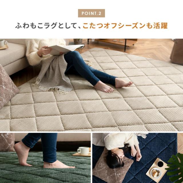 185×185cm こたつ敷き布団 こたつ 敷き布団 ラグ 厚手 極厚 マット