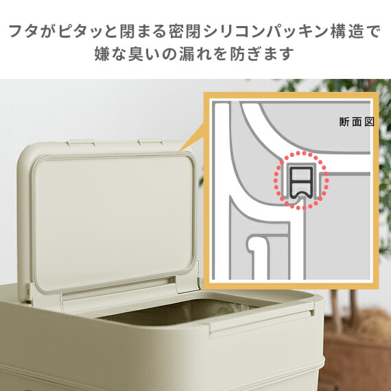 【美品✨】ゴミ箱 密閉 オムツ 生ゴミ ペット 25L スリム グレー&ホワイト 25L 密閉 防臭 ゴミ箱 オムツ 生ゴミ ペット スリム ふた付き