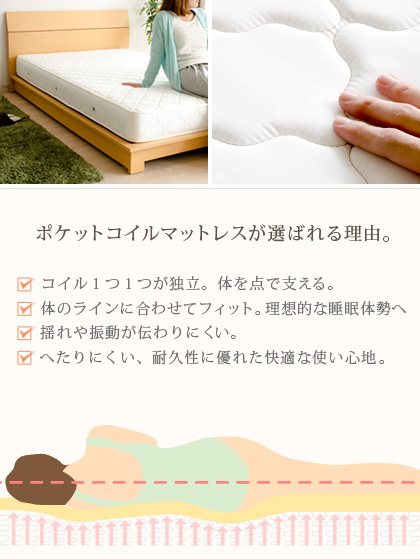 マットレス ポケットコイル セミダブル ポケットコイルマットレス 日本製 国産 マットレス ポケットコイル 敷き布団 ポケットコイルマットレス 寝具 布団 セミダブルの通販は