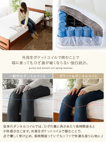 マットレス ダブル ボンネルコイル 硬めの寝心地 ロール梱包 ラクラク搬入 体圧分散 耐久性 クッション性 速乾性 1年保証 新生活 引越し 寝具 おしゃれ 北欧 圧縮ロール梱包ボンネルコイルマットレス（ダブル）キルティング（1325）