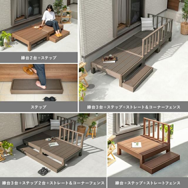 ウッドデッキ 人工木 セット 縁台 デッキセット diy おしゃれ
