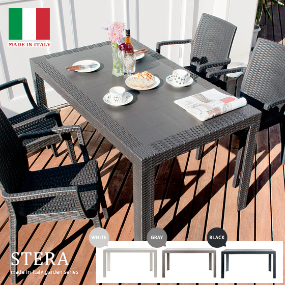 ガーデン テーブル アジアン カフェ風 テラス バルコニー ガーデンテーブル 屋内外兼 シンプル テーブル単品販売 ブラック グレー ホワイトの通販は