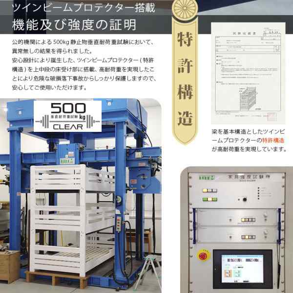 アウトレット訳あり 送料無料 大人も使える 業務用 耐荷重500kg構造 フラット仕様 3段ベッド イーニー 分けても使える WH-MGN  の通販はau PAY マーケット - ながらショップ