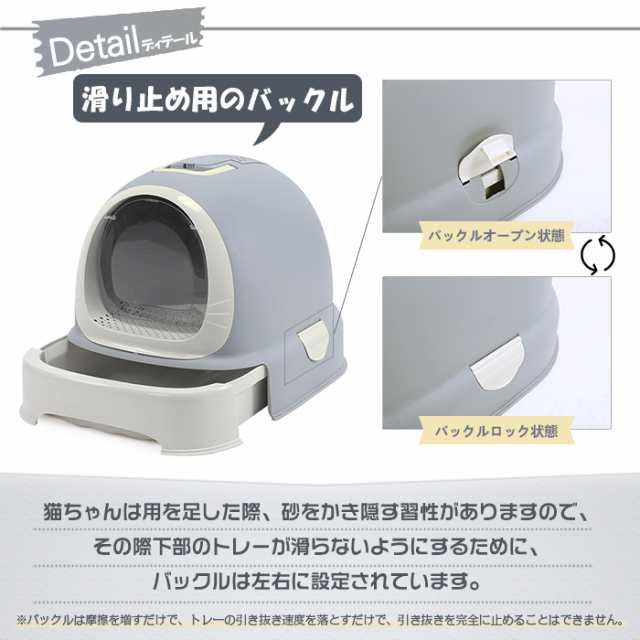 送料無料 ドーム型 猫 トイレ かわいい 密閉式 キャットトイレ ドア付き ペットトイレ ネコ 掃除しやすい グレー ホワイトの通販はau Pay マーケット ペットのlife Styleショップ