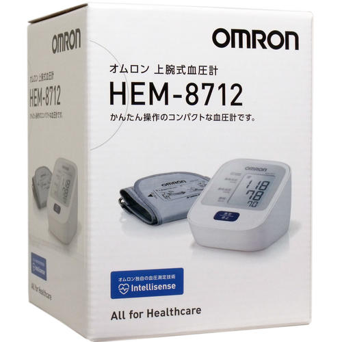 オムロン 上腕式血圧計 HEM-8712 1台 ＊オムロン 医療機器/かんたん操作のコンパクトな血圧計/使いやすいワンプッシュスイッチ/測定の開始と停止を一つのボタンで簡単操作/初めての方でも簡単に使えます/電池寿命の目安：300回