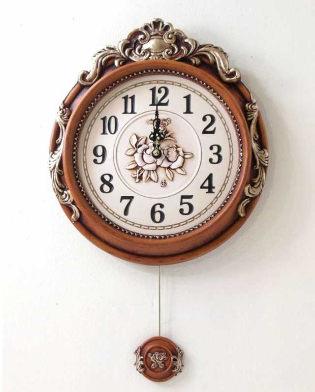 掛け時計 ローズ３a振り子時計 壁掛け時計 おしゃれ 掛時計 北欧 時計 インテリア 振り子時計の通販はau Pay マーケット 知慧工房