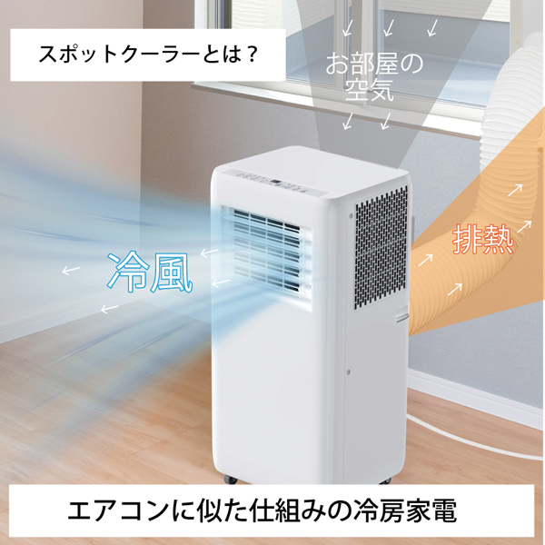 ポータブルクーラー 工事不要 窓パネル付き スポットクーラー 移動式エアコン 省エネ コンパクト 冷風機 除湿機能付き クーラー 寝室用 静音クーラー 賃貸 エアコン代替_5