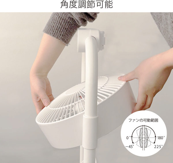 サーキュレーター 扇風機 3連サーキュレーターファン DCモーター リモコン 角度調整 風量個別設定 首振り機能 ナイトモード キーロック お手入れ簡単 RM-232H_3