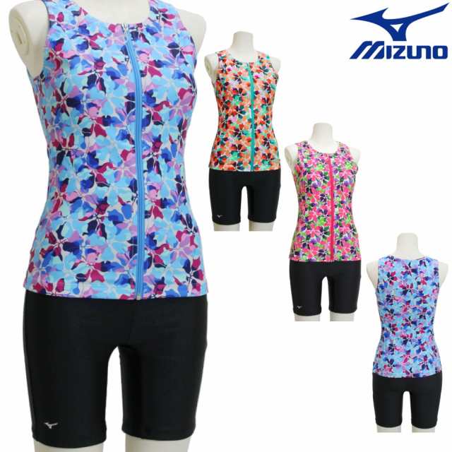 店頭展示品 ミズノ MIZUNO フィットネス水着 レディース セパレーツ ファスナー付き 袖なし パッド付き N2JG2863の通販は