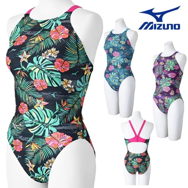 ミズノ MIZUNO 競泳水着 練習用水着 レディース エクサースーツ ミディアムカット EXER SUITS U-Fit 競泳練習水着 2025年春夏モデル N2MAC782
