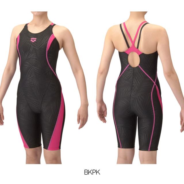 アリーナ ARENA フィットネス水着 レディース フィットネスワンピーススパッツ オープンバック ハーフレッグ ぴったりパッド オールインワン パッド付き AQUA EXA ダブルエステルリーフWR 2025年春夏モデル AS5SWF03Lの通販は