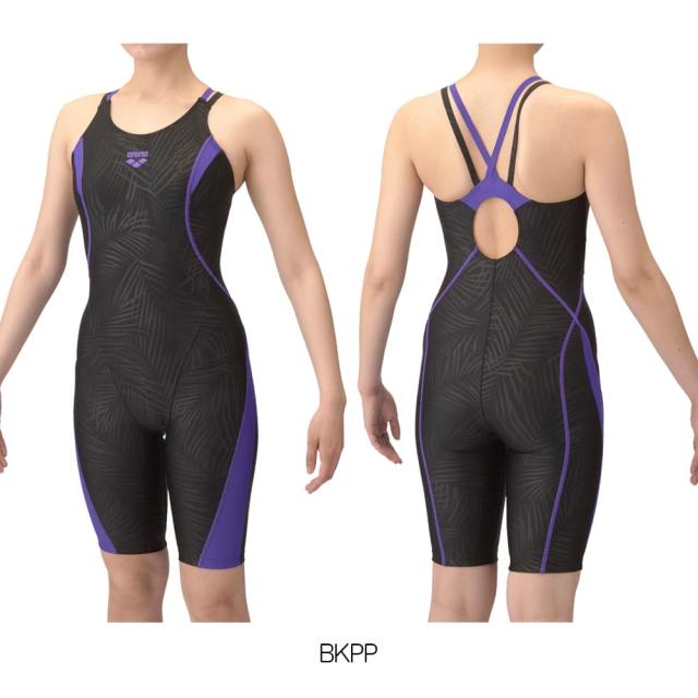 アリーナ ARENA フィットネス水着 レディース フィットネスワンピーススパッツ オープンバック ハーフレッグ ぴったりパッド オールインワン パッド付き AQUA EXA ダブルエステルリーフWR 2025年春夏モデル AS5SWF03Lの通販は