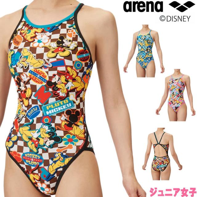 アリーナ ARENA 競泳水着 練習用水着 ジュニア女子 トレーニングワンピース オープンバック ディズニー “ミッキー” “プルート” タフスーツ タフスキンEP 競泳練習水着 2025年春夏モデル AS5SWM52Gの通販は