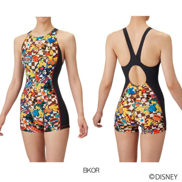 アリーナ ARENA 競泳水着 練習用水着 レディース トレーニングワンピーススパッツ オープンバック ミドルレッグ オールインワン ディズニー “ミッキー” “プルート” タフスーツ タフスキンEP 競泳練習水着 2025年春夏モデル AS5SWM53L