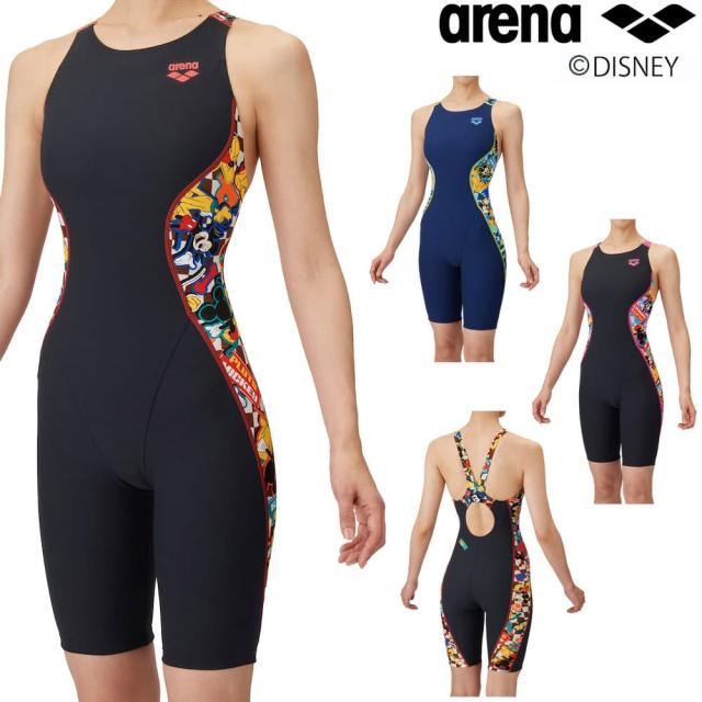 アリーナ ARENA 競泳水着 練習用水着 レディース トレーニングワンピーススパッツ オープンバック ハーフレッグ オールインワン ディズニー “ミッキー” “プルート” タフスーツ タフスキンEP 競泳練習水着 2025年春夏モデル AS5SWM54Lの通販は