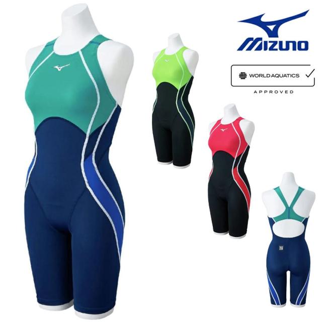 ミズノ MIZUNO 競泳水着 レディース WA承認モデル GX・SONIC STREAM ハーフスーツ レースオープンバック ここちU オールインワン 2025年秋冬モデル N2MGC723 fina マーク あり