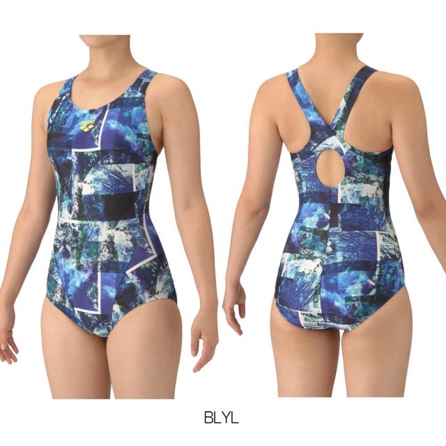 アリーナ ARENA フィットネス水着 レディース フィットネスワンピース オープンバック ぴったりパッド AQUA EXA ダブルエステルWR パッド付き 2025年秋冬モデル WAVES AS5FWF06L アリーナ ARENA フィットネス水着 レディース フィットネスワンピース