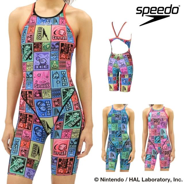 スピード SPEEDO 競泳水着 練習用水着 レディース カービィドットブロックターンズニースキン オールインワン ENDURANCE ECO 競泳練習水着 2026年春夏モデル STW12602