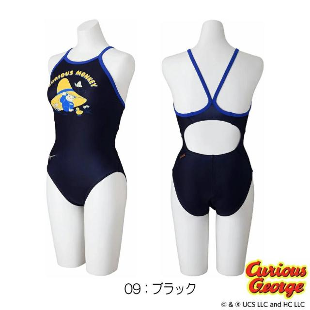 ミズノ MIZUNO 競泳水着 練習用水着 レディース エクサースーツ ミディアムカット EXER SUITS U-Fit おさるのジョージ 競泳練習水着 2026年春夏モデル N2MAD293_1