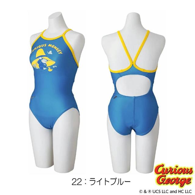 ミズノ MIZUNO 競泳水着 練習用水着 レディース エクサースーツ ミディアムカット EXER SUITS U-Fit おさるのジョージ 競泳練習水着 2026年春夏モデル N2MAD293_2
