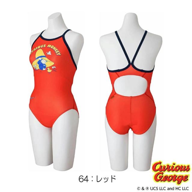 ミズノ MIZUNO 競泳水着 練習用水着 レディース エクサースーツ ミディアムカット EXER SUITS U-Fit おさるのジョージ 競泳練習水着 2026年春夏モデル N2MAD293_3