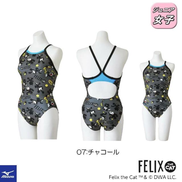 ミズノ MIZUNO 競泳水着 練習用水着 ジュニア女子 エクサースーツ ミディアムカット EXER SUITS U-Fit フィリックス FELIX THE CAT 競泳練習水着 2026年春夏モデル N2MAD991_1