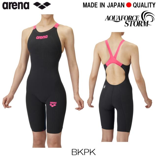 ARENA アリーナ 競泳水着 レディース アクアフォース ストーム AQUAFORCE STORM CP WA承認モデル レーシングワンピーススパッツオープンバック・ハーフレッグ 2026年モデル新色 高速水着 短距離 選手向き fina マーク あり AS6SRC00L_1
