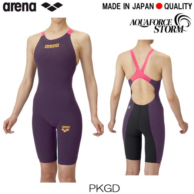 ARENA アリーナ 競泳水着 レディース アクアフォース ストーム AQUAFORCE STORM CP WA承認モデル レーシングワンピーススパッツオープンバック・ハーフレッグ 2026年モデル新色 高速水着 短距離 選手向き fina マーク あり AS6SRC00L_2