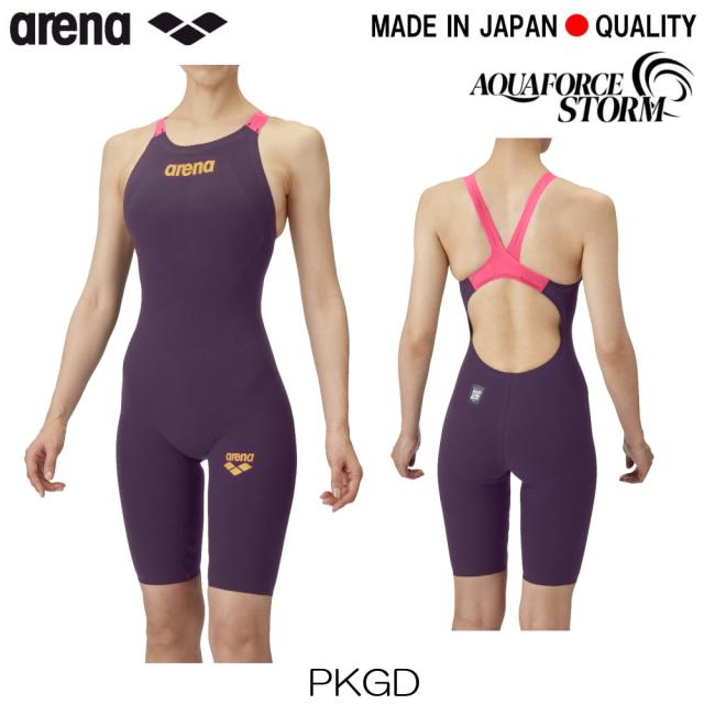 ARENA アリーナ 競泳水着 レディース アクアフォース ストーム AQUAFORCE STORM MF WA承認モデル レーシングワンピーススパッツオープンバック・ハーフレッグ 2026年モデル新色 高速水着 中距離 長距離選手向き fina マーク あり AS6SRC02L