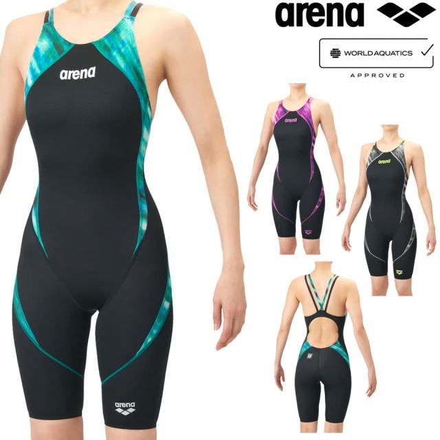 アリーナ ARENA 競泳水着 レディース WA承認モデル AQUA ADVANCED AQUA XTREME レーシングワンピーススパッツ ダブルストラップ オープンバック ハーフレッグ オールインワン 2026年春夏モデル AS6SRC44L fina マーク あり