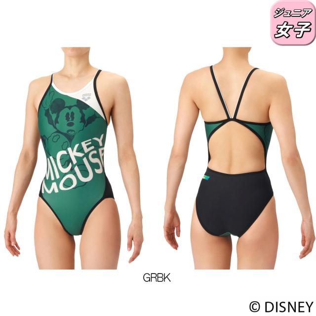 アリーナ ARENA 競泳水着 練習用水着 ジュニア女子 ディズニー “ミッキー” タフスーツ タフスキンT2E トレーニングワンピース オープンバック 競泳練習水着 2026年春夏モデル AS6SWM50G
