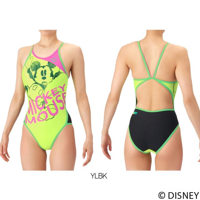 アリーナ ARENA 競泳水着 練習用水着 レディース ディズニー “ミッキー” タフスーツ タフスキンT2E トレーニングワンピース オープンバック 競泳練習水着 2026年春夏モデル AS6SWM50L