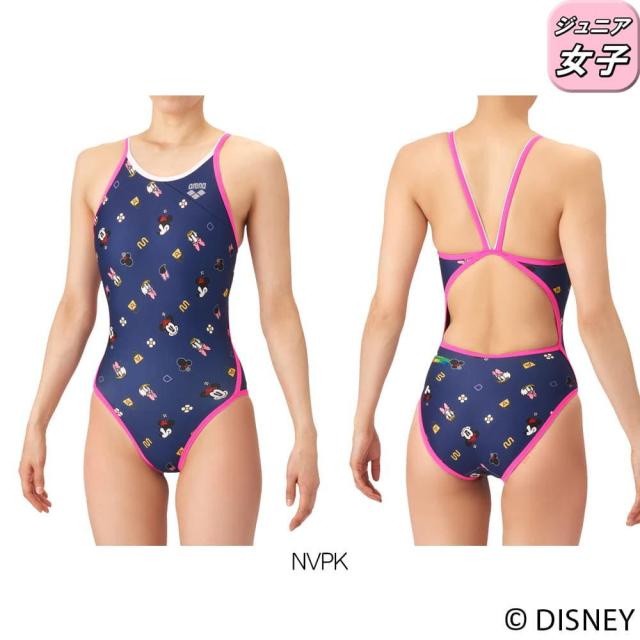 アリーナ ARENA 競泳水着 練習用水着 ジュニア女子 ディズニー “ミッキー” タフスーツ タフスキンT2E トレーニングワンピース オープンバック 競泳練習水着 2026年春夏モデル AS6SWM51G