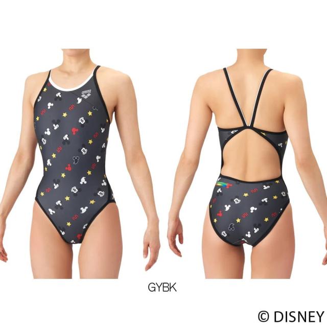 アリーナ ARENA 競泳水着 練習用水着 レディース ディズニー “ミッキー” タフスーツ タフスキンT2E トレーニングワンピース オープンバック 競泳練習水着 2026年春夏モデル AS6SWM51L