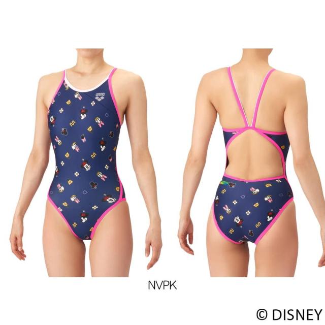 アリーナ ARENA 競泳水着 練習用水着 レディース ディズニー “ミッキー” タフスーツ タフスキンT2E トレーニングワンピース オープンバック 競泳練習水着 2026年春夏モデル AS6SWM51L
