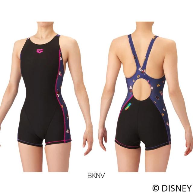 アリーナ ARENA 競泳水着 練習用水着 レディース ディズニー “ミッキー” タフスーツ タフスキンT2E トレーニングワンピーススパッツ オープンバック ミドルレッグ オールインワン 競泳練習水着 2026年春夏モデル AS6SWM52L